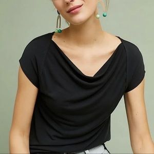 ANTHROPOLOGIE Maeve Cupertino Draped Tee. Small